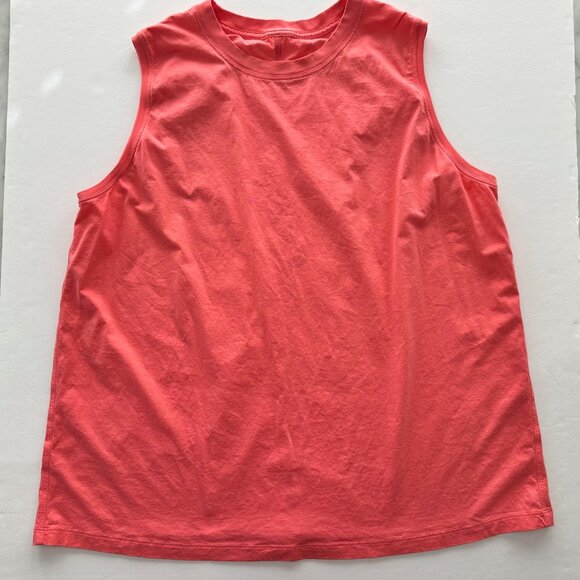 Lululemon All Yours Tank Top Raspberry Cream Size 14 Pima Cotton Muscle $48 - Picture 4 of 4